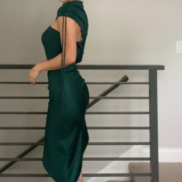NWT Green Shop17 One Shoulder Bodycon Dress - Picture 2 of 3
